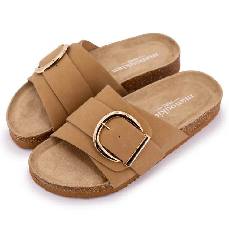 MANOUKIAN Mules une bride à boucle Femme BEIGE
