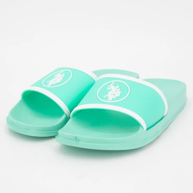 US POLO Mules d'eau gavy avec liseré blanc Femme VERT Best