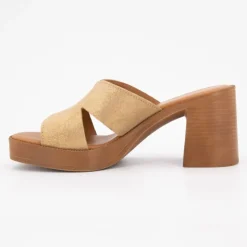 CARLA TORTOSA Mules talons carrés beal gold Femme OR Outlet