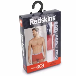 REDSKINS Pack de 3 boxers 3 couleurs coton doux stretch orion Homme ROUGE Discount