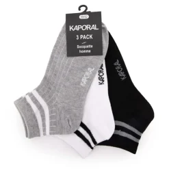 KAPORAL Pack de 3 socquettes magelan à rayures Homme MULTICOLORE Clearance