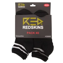 REDSKINS Pack de 6 socquettes rayées multicolores ricardo Homme NOIR Best