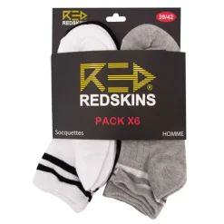 REDSKINS Pack de 6 socquettes rayées multicolores ricardo Homme GRIS Best