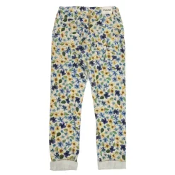 PLEASE Pantalon à fleurs avec ourlets Femme BLEU Clearance