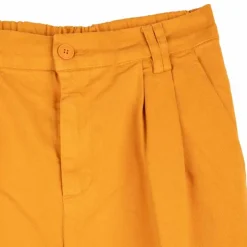 HAPPY Pantalon à pinces en toile Femme JAUNE Hot