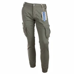 BLAGGIO Pantalon ajusté cargo multipoches Tanera Homme KAKI Online