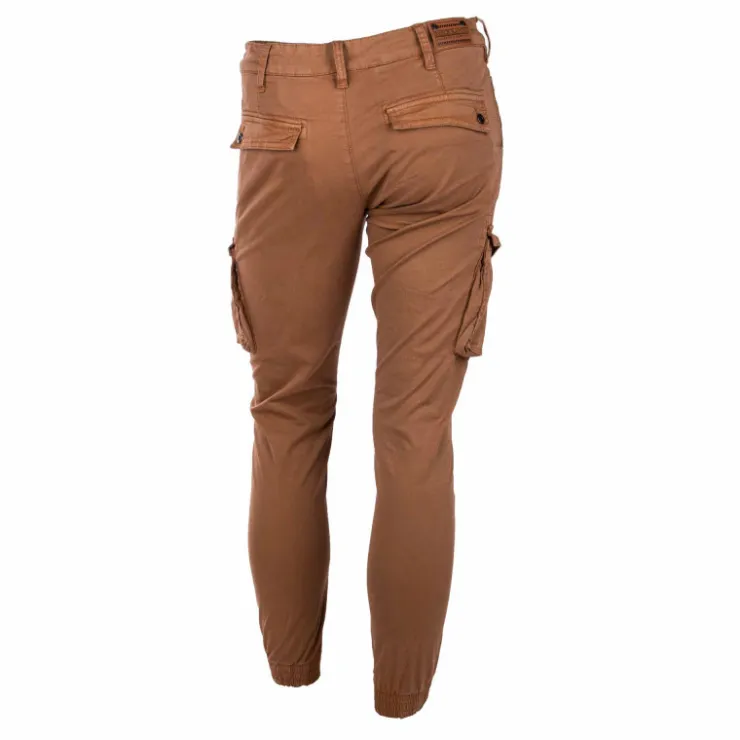 BLAGGIO Pantalon ajusté cargo multipoches Tanera Homme MARRON