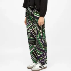LA PETITE ETOILE Pantalon avec cordon regular à motif graphique prisco Femme VERT Discount
