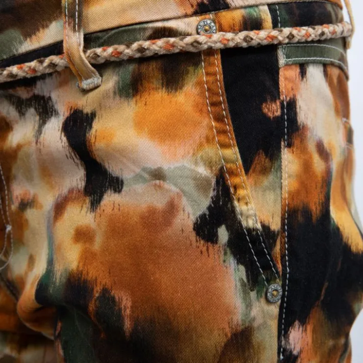 PLEASE Pantalon avec ourlets imprimé avec ceinture corde Femme MULTICOLORE New