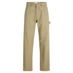 JACK & JONES Pantalon cargo kaki eddie baggy fit coton Homme BEIGE