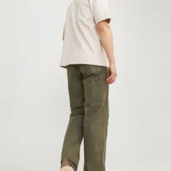 JACK & JONES Pantalon cargo eddie baggy fit coton Homme KAKI