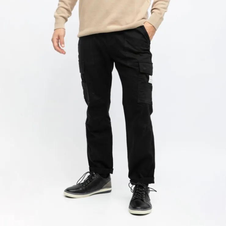 DEELUXE 74 Pantalon cargo madison regular avec ourlets Homme NOIR Hot
