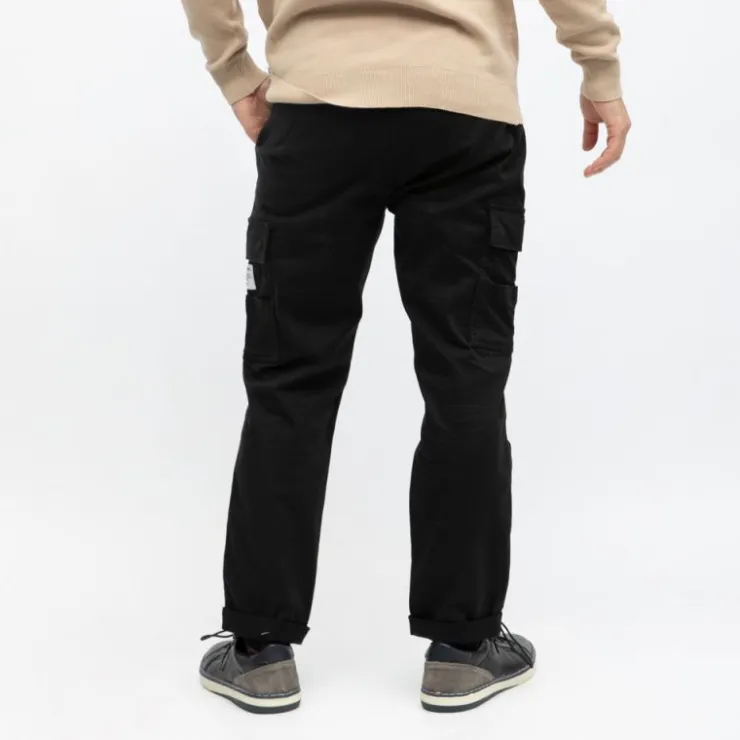 DEELUXE 74 Pantalon cargo madison regular avec ourlets Homme NOIR Hot