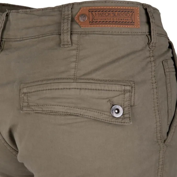 BLAGGIO Pantalon cargo slim talina Homme KAKI Discount