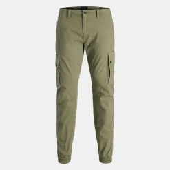 JACK & JONES Pantalon cargo tapered coton avec poches Homme KAKI Clearance