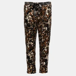 PLEASE Pantalon carotte imprimé avec ceinture à nouer Femme NOIR Best