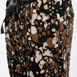 PLEASE Pantalon carotte imprimé avec ceinture à nouer Femme NOIR Best