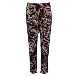 IMPERIAL Pantalon carotte imprimé avec bandes es Femme NOIR