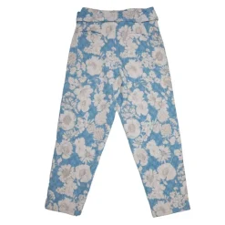 ANTIK BATIK Pantalon carotte peony fleurs blanches Femme BLEU CLAIR