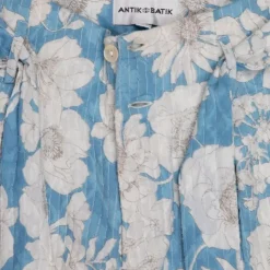 ANTIK BATIK Pantalon carotte peony fleurs blanches Femme BLEU CLAIR