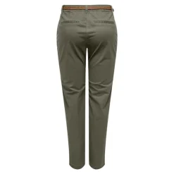 JDY Pantalon chino ceinture tressée Femme KAKI Hot