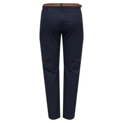 JDY Pantalon chino ceinture tressée Femme BLEU FONCE Best