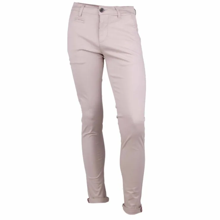 BLAGGIO Pantalon chino coton stretch revers fermeture éclair tenali Homme BEIGE Online