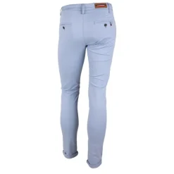 BLAGGIO Pantalon chino coton stretch revers fermeture éclair tenali Homme BLEU CLAIR Best