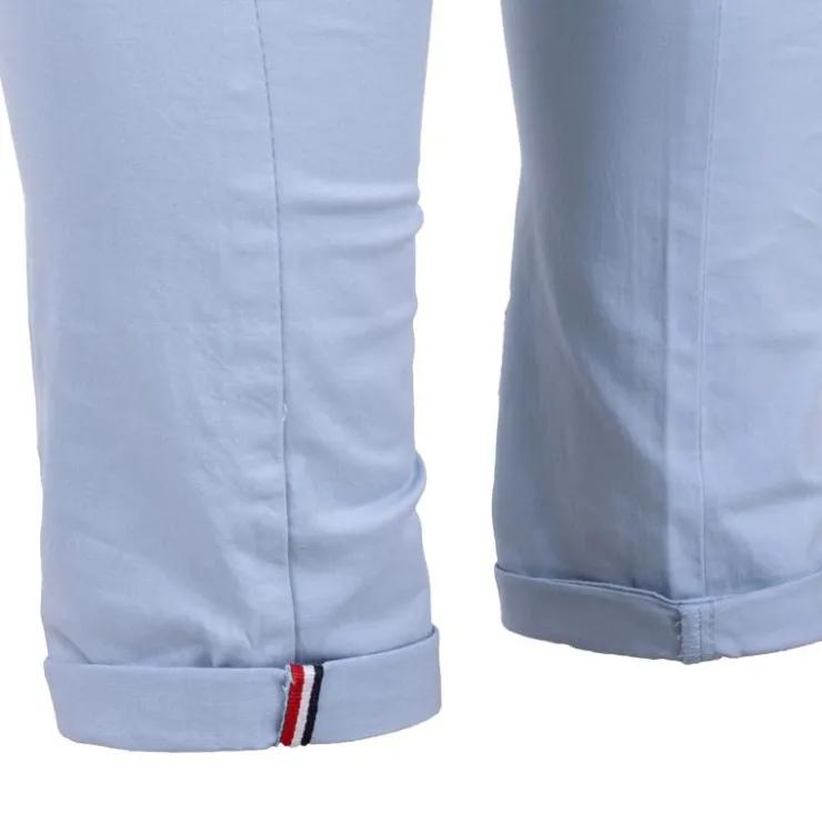 BLAGGIO Pantalon chino coton stretch revers fermeture éclair tenali Homme BLEU CLAIR Best