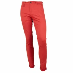 BLAGGIO Pantalon chino coton stretch revers fermeture éclair tenali Homme ORANGE Discount