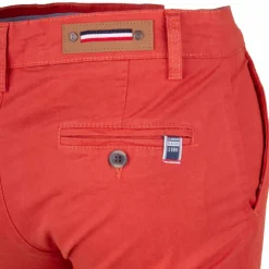 BLAGGIO Pantalon chino coton stretch revers fermeture éclair tenali Homme ORANGE Discount