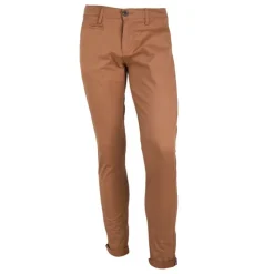BLAGGIO Pantalon chino coton stretch revers fermeture éclair tenali Homme MARRON Online