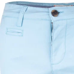 BLAGGIO Pantalon chino coton stretch revers fermeture éclair tenali Homme BLEU CIEL