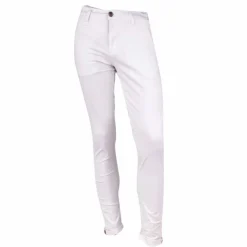 BLAGGIO Pantalon chino coton stretch revers fermeture éclair tenali Homme BLANC Hot