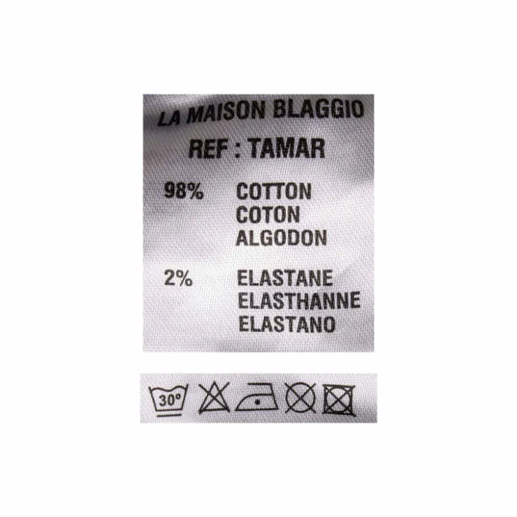 BLAGGIO Pantalon chino imprimé coton stretch tamar Homme BLEU FONCE Sale