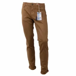 BLAGGIO Pantalon chino imprimé coton stretch tamar Homme MARRON Best
