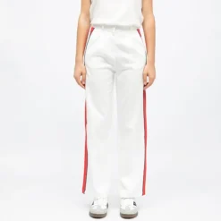 LA PETITE ETOILE Pantalon de tailleur regular bandes avec liserés paige Femme BLANC Outlet