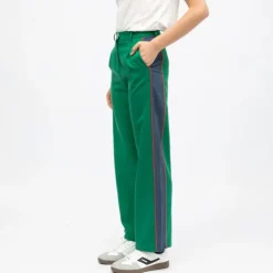LA PETITE ETOILE Pantalon de tailleur regular bandes avec liserés paige Femme VERT New
