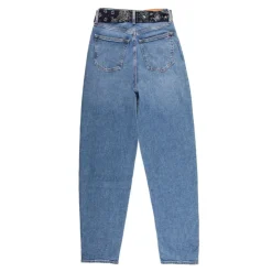 TOMMY HILFIGER Pantalon denim mom fit avec ceinture en tissu Femme BLEU Sale