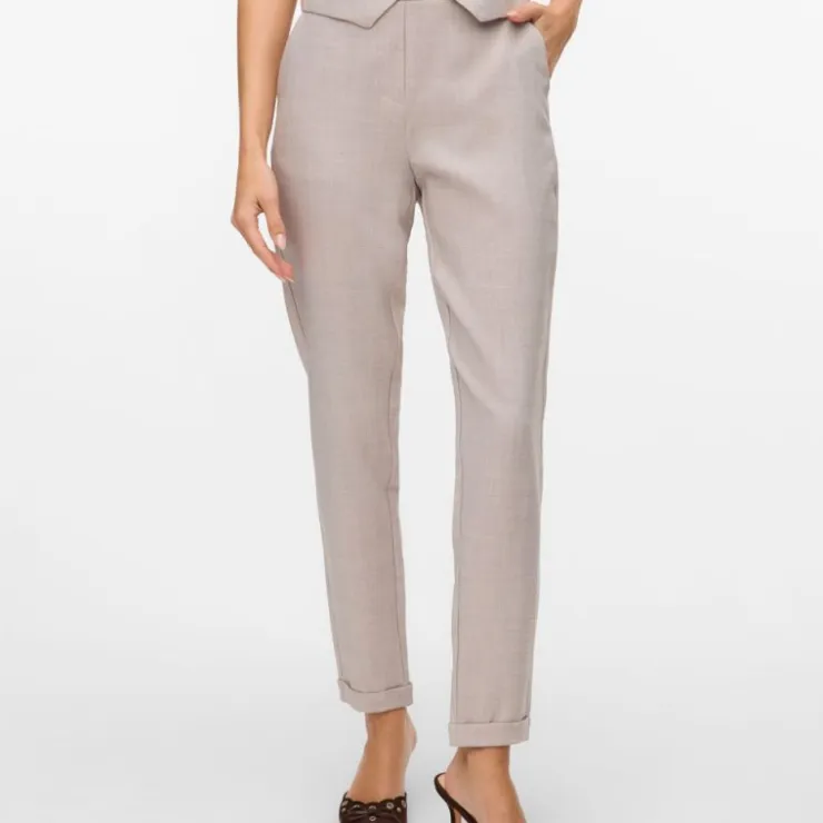 VERO MODA Pantalon droit cassidy taille élastique Femme GRIS CLAIR Online