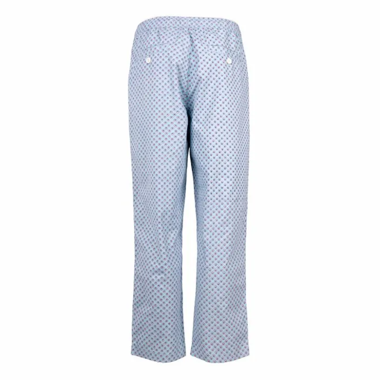 AMERICAN COLLEGE Pantalon droit imprimé berthe à fleurs Femme BLEU CLAIR Clearance