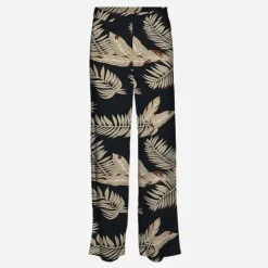 VERO MODA Pantalon d'été fluide à motif feuilles Femme NOIR Discount