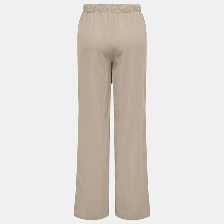 ONLY Pantalon en lin fermeture cordon Femme MARRON CLAIR Discount