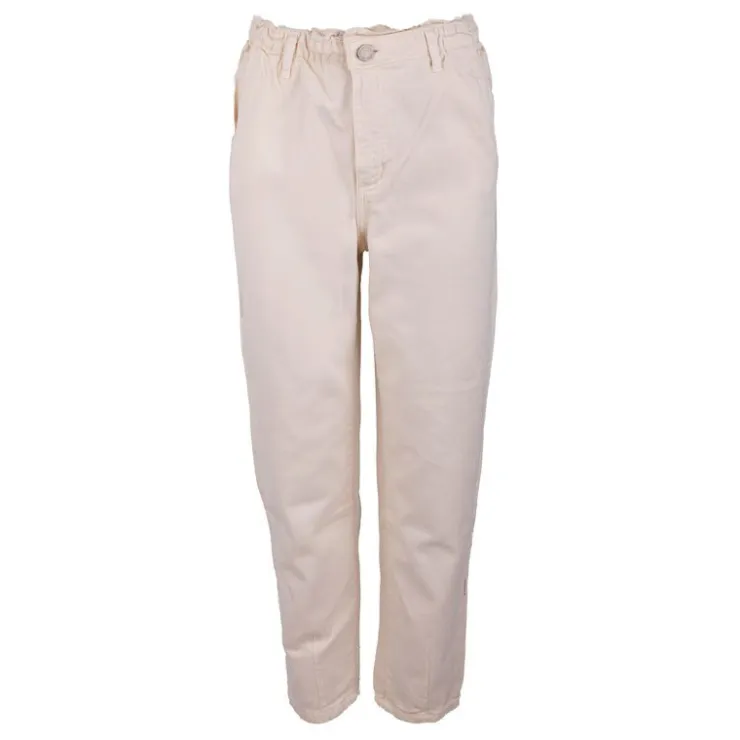 DEELUXE 74 Pantalon en toile beige taille élastiquée Femme BLANC ECRU Best