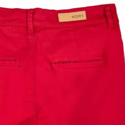 HAPPY Pantalon en toile droit Femme ROUGE Sale