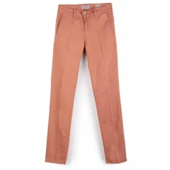 HAPPY Pantalon en toile droit Femme MARRON New