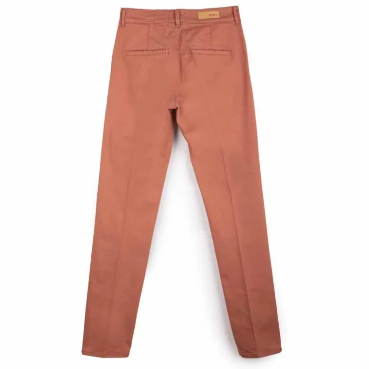 HAPPY Pantalon en toile droit Femme MARRON New