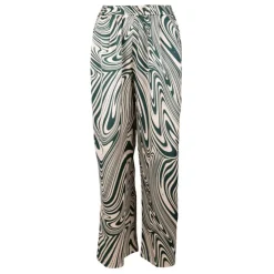 LA PETITE ETOILE Pantalon fluide large iwa motif zébré Femme VERT FONCE