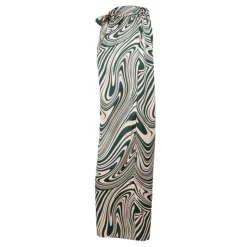 LA PETITE ETOILE Pantalon fluide large iwa motif zébré Femme VERT FONCE