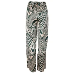 LA PETITE ETOILE Pantalon fluide large iwa motif zébré Femme VERT FONCE